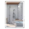 HOMCOM LED Bathroom Vanity Mirror 32x24 Inch Smart Touch Dimmable 3 Colors Makeup Mirror