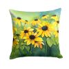 Maryland Black-Eyed Susans in Watercolor Throw Pillow Machine Washable, Indoor Outdoor Decorative Pillow for Couch, Bed or Patio, 18Hx18W