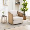 COOLMORE Swivel Barrel Chair, Comfy Round Accent Sofa Chair for Living Room, 360 Degree Swivel Barrel Club Chair, Leisure Arm Chair for Nursery, Hotel
