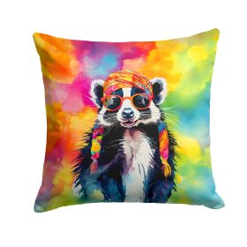 NEW Hippie Animal Skunk Throw Pillow Machine Washable, Indoor Outdoor Decorative Pillow for Couch, Bed or Patio, 14Hx14W