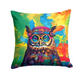 NEW Hippie Animal Owl Throw Pillow Machine Washable, Indoor Outdoor Decorative Pillow for Couch, Bed or Patio, 14Hx14W