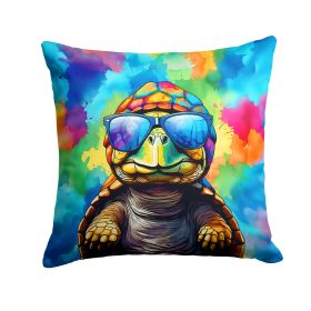 NEW Hippie Animal Tortoise Turtle Throw Pillow Machine Washable, Indoor Outdoor Decorative Pillow for Couch, Bed or Patio, 14Hx14W