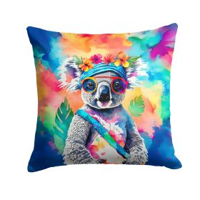 NEW Hippie Animal Koala Throw Pillow Machine Washable, Indoor Outdoor Decorative Pillow for Couch, Bed or Patio, 14Hx14W