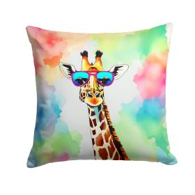 NEW Hippie Animal Giraffe Throw Pillow Machine Washable, Indoor Outdoor Decorative Pillow for Couch, Bed or Patio, 14Hx14W