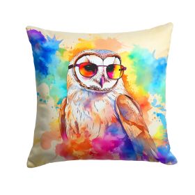 NEW Hippie Animal Barn Owl Throw Pillow Machine Washable, Indoor Outdoor Decorative Pillow for Couch, Bed or Patio, 14Hx14W