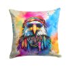 NEW Hippie Animal Eagle Throw Pillow Machine Washable, Indoor Outdoor Decorative Pillow for Couch, Bed or Patio, 14Hx14W