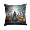 Evil Queen Spooky Halloween Throw Pillow Machine Washable, Indoor Outdoor Decorative Pillow for Couch, Bed or Patio, 14Hx14W