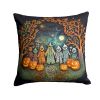 Papel Picado Skeletons Spooky Halloween Throw Pillow Machine Washable, Indoor Outdoor Decorative Pillow for Couch, Bed or Patio, 14Hx14W