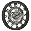 Indoor Rustic Metal Arabic Moving Gear Analog Wall Clock