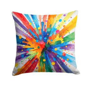 Gay Pride Joy as Resistance Throw Pillow Machine Washable, Indoor Outdoor Decorative Pillow for Couch, Bed or Patio, 18Hx18W
