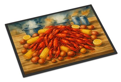 Crawfish Boil Doormat Front Door Mat Indoor Outdoor Rugs for Entryway, Non Slip Washable Low Pile, 18H X 27W