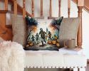 Zombies Spooky Halloween Throw Pillow Machine Washable, Indoor Outdoor Decorative Pillow for Couch, Bed or Patio, 14Hx14W