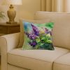 New Hampshire Purple Lilac in Watercolor Throw Pillow Machine Washable, Indoor Outdoor Decorative Pillow for Couch, Bed or Patio, 18Hx18W