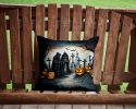 The Grim Reaper Spooky Halloween Throw Pillow Machine Washable, Indoor Outdoor Decorative Pillow for Couch, Bed or Patio, 14Hx14W