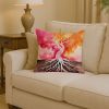 Rooted in Lesbian Pride Throw Pillow Machine Washable, Indoor Outdoor Decorative Pillow for Couch, Bed or Patio, 14Hx14W