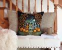 Papel Picado Skeletons Spooky Halloween Throw Pillow Machine Washable, Indoor Outdoor Decorative Pillow for Couch, Bed or Patio, 14Hx14W