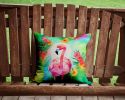 NEW Hippie Animal Flamingo Throw Pillow Machine Washable, Indoor Outdoor Decorative Pillow for Couch, Bed or Patio, 14Hx14W