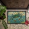 Crab in the net Doormat Front Door Mat Indoor Outdoor Rugs for Entryway, Non Slip Washable Low Pile, 24H X 36W