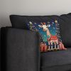 Giraffe Christmas Throw Pillow Machine Washable, Indoor Outdoor Decorative Pillow for Couch, Bed or Patio, 14Hx14W