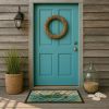 Crab in the net Doormat Front Door Mat Indoor Outdoor Rugs for Entryway, Non Slip Washable Low Pile, 24H X 36W