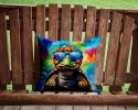 NEW Hippie Animal Tortoise Turtle Throw Pillow Machine Washable, Indoor Outdoor Decorative Pillow for Couch, Bed or Patio, 14Hx14W