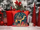 NEW Camel Christmas Throw Pillow Machine Washable, Indoor Outdoor Decorative Pillow for Couch, Bed or Patio, 14Hx14W