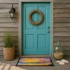 Beach Pier at Sunrise Doormat Front Door Mat Indoor Outdoor Rugs for Entryway, Non Slip Washable Low Pile, 24H X 36W