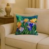 Tennessee Iris in Watercolor Throw Pillow Machine Washable, Indoor Outdoor Decorative Pillow for Couch, Bed or Patio, 18Hx18W
