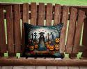 La Catrina Skeleton Spooky Halloween Throw Pillow Machine Washable, Indoor Outdoor Decorative Pillow for Couch, Bed or Patio, 14Hx14W