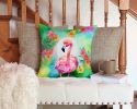 NEW Hippie Animal Flamingo Throw Pillow Machine Washable, Indoor Outdoor Decorative Pillow for Couch, Bed or Patio, 14Hx14W