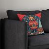 Bear Christmas Throw Pillow Machine Washable, Indoor Outdoor Decorative Pillow for Couch, Bed or Patio, 14Hx14W