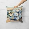 Sand Dollars Throw Pillow Machine Washable, Indoor Outdoor Decorative Pillow for Couch, Bed or Patio, 18Hx18W