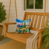 Arizona Saguaro Cactus Blossom in Watercolor Throw Pillow Machine Washable, Indoor Outdoor Decorative Pillow for Couch, Bed or Patio, 14Hx14W