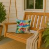 Hawaii Hawaiian Hibiscus in Watercolor Throw Pillow Machine Washable, Indoor Outdoor Decorative Pillow for Couch, Bed or Patio, 14Hx14W