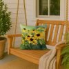 Maryland Black-Eyed Susans in Watercolor Throw Pillow Machine Washable, Indoor Outdoor Decorative Pillow for Couch, Bed or Patio, 18Hx18W