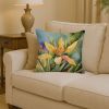 New Mexico Yucca Flower in Watercolor Throw Pillow Machine Washable, Indoor Outdoor Decorative Pillow for Couch, Bed or Patio, 14Hx14W