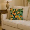 Florida Orange Blossom in Watercolor Throw Pillow Machine Washable, Indoor Outdoor Decorative Pillow for Couch, Bed or Patio, 14Hx14W