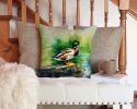 Mallard Throw Pillow Machine Washable, Indoor Outdoor Decorative Pillow for Couch, Bed or Patio, 14Hx14W