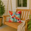 Wyoming Indian Paintbrush in Watercolor Throw Pillow Machine Washable, Indoor Outdoor Decorative Pillow for Couch, Bed or Patio, 18Hx18W