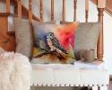 Northern Hawk Owl Throw Pillow Machine Washable, Indoor Outdoor Decorative Pillow for Couch, Bed or Patio, 14Hx14W