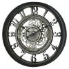 Indoor Rustic Metal Arabic Moving Gear Analog Wall Clock