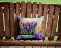 Lavender in Watercolor Throw Pillow Machine Washable, Indoor Outdoor Decorative Pillow for Couch, Bed or Patio, 14Hx14W