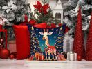 Giraffe Christmas Throw Pillow Machine Washable, Indoor Outdoor Decorative Pillow for Couch, Bed or Patio, 14Hx14W