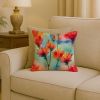 Wyoming Indian Paintbrush in Watercolor Throw Pillow Machine Washable, Indoor Outdoor Decorative Pillow for Couch, Bed or Patio, 18Hx18W