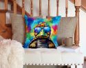 NEW Hippie Animal Tortoise Turtle Throw Pillow Machine Washable, Indoor Outdoor Decorative Pillow for Couch, Bed or Patio, 14Hx14W