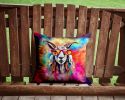 NEW Hippie Animal Goat Throw Pillow Machine Washable, Indoor Outdoor Decorative Pillow for Couch, Bed or Patio, 14Hx14W