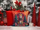 Cheetah Christmas Throw Pillow Machine Washable, Indoor Outdoor Decorative Pillow for Couch, Bed or Patio, 14Hx14W