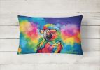 Hippie Animals Throw Pillow Throw Pillow for Indoor Couch Bed Outdoor Patio Washable, Parrot 4020,12Hx16W