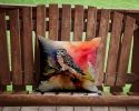 Northern Hawk Owl Throw Pillow Machine Washable, Indoor Outdoor Decorative Pillow for Couch, Bed or Patio, 14Hx14W