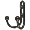 (2 pack) Mainstays, Double Hook Bronze Metal Hook, Mounting Hardware Included, 10 lb Limit